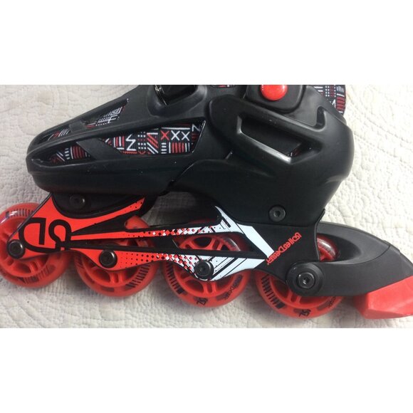 Adjustable Inline Skates Kids Size 3-6 Black & Red Roller Derby*Tribal Print*EUC - Picture 10 of 12